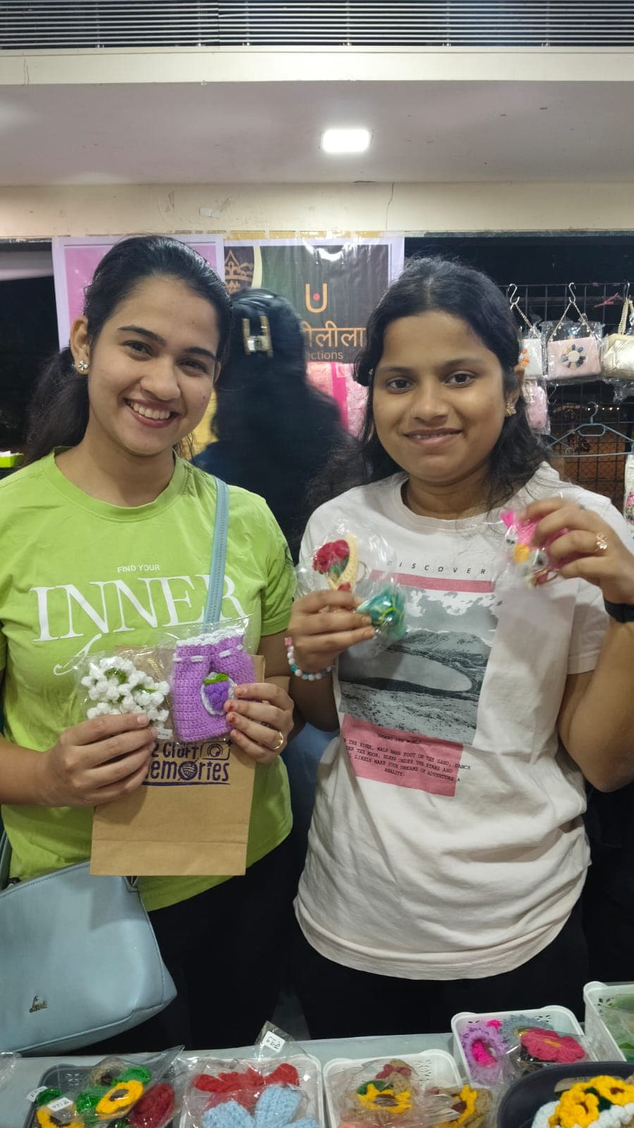 Customers visiting our crochet products stall