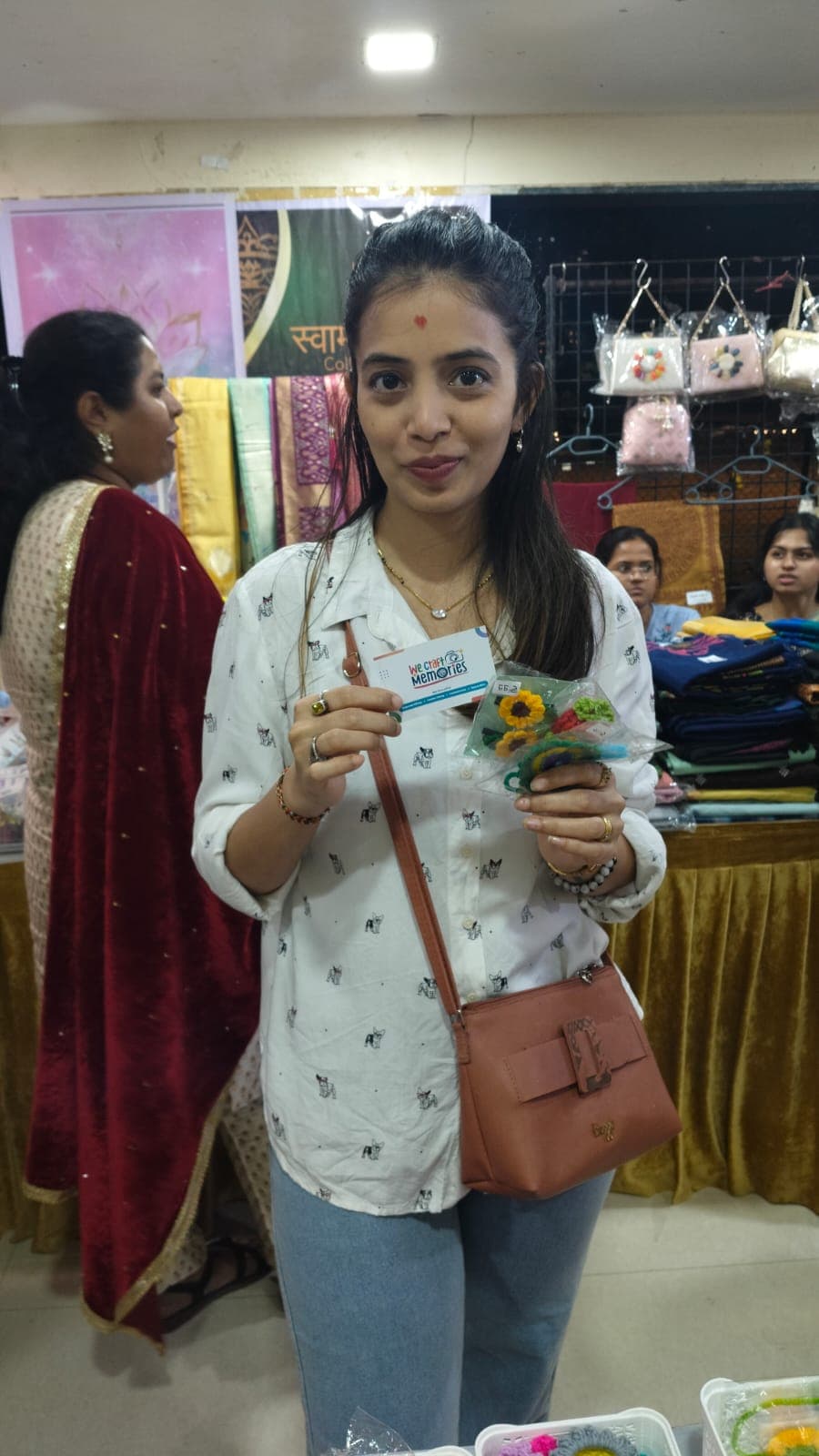 Customers visiting our crochet products stall