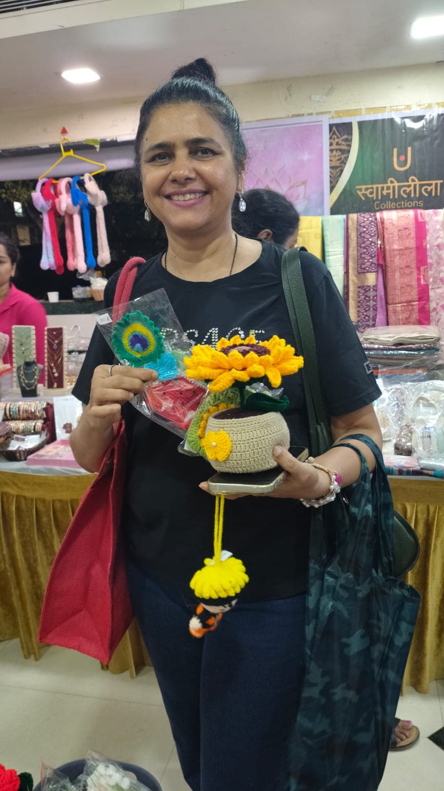 Customers visiting our crochet products stall