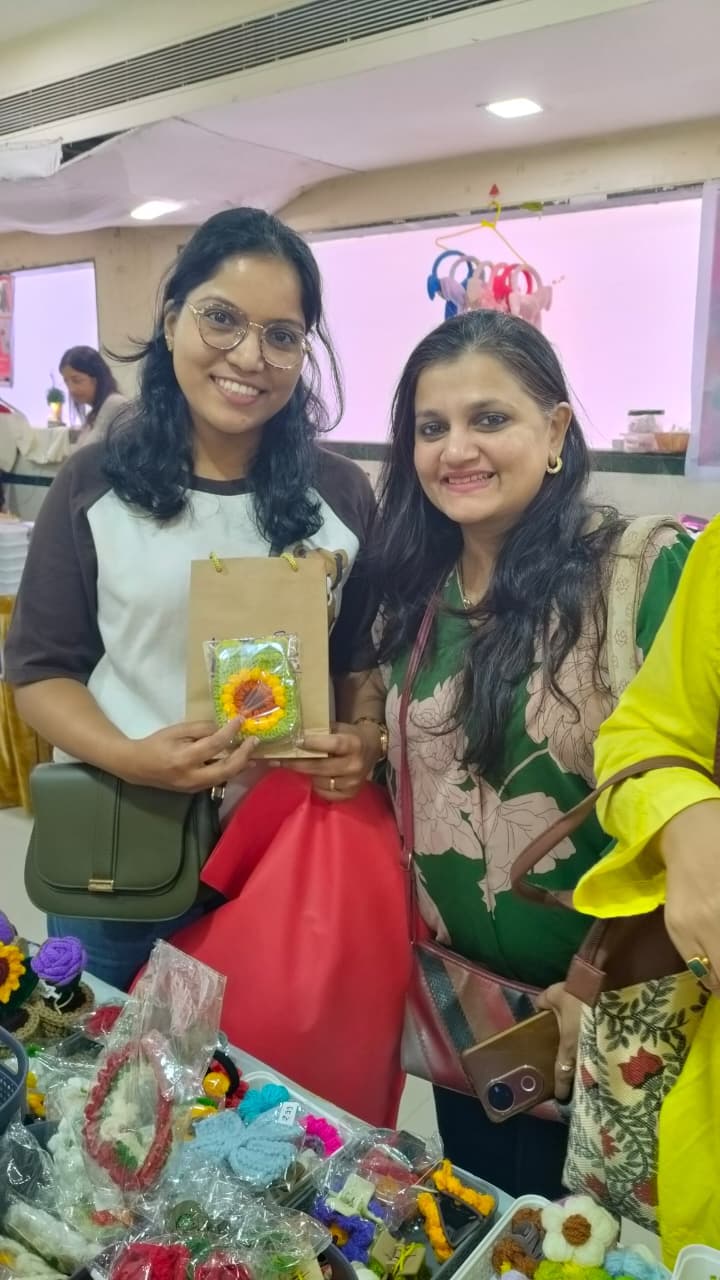 Customers visiting our crochet products stall