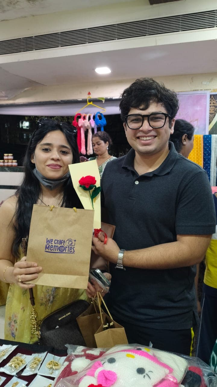 Customers visiting our crochet products stall