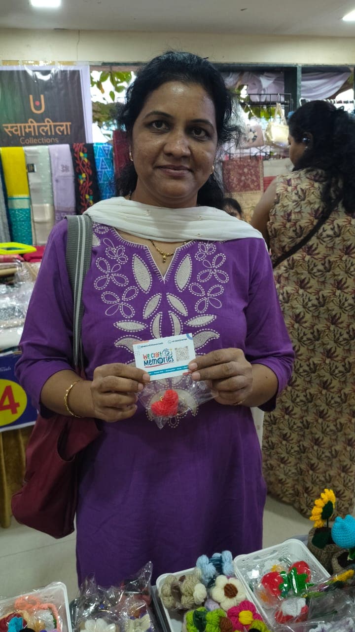 Customers visiting our crochet products stall